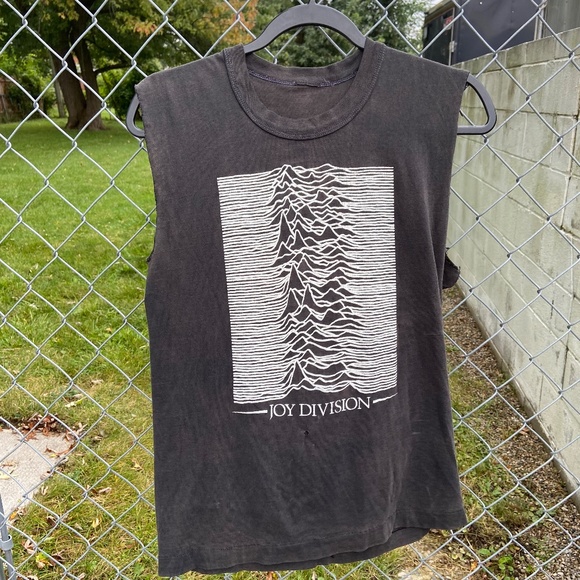 Vintage Joy Division Unknown Pleasures Sleeveless Distressed Shirt Mens Small - Picture 2 of 14
